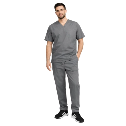 Komplet medyczny męski szary CLINIC SLIM roz. 3XL – komplet medyczny – strój medyczny